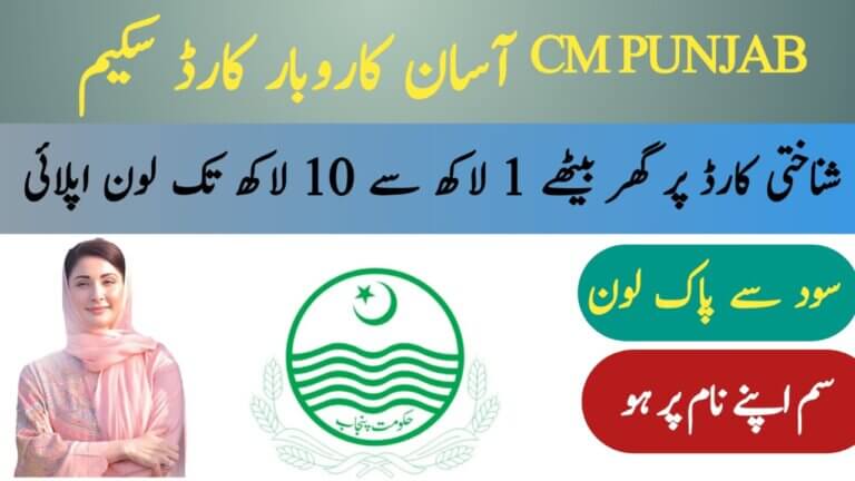 CM Punjab Asaan Karobar Card Scheme 2025 Free Business Financing, ehsasapnaghar.com