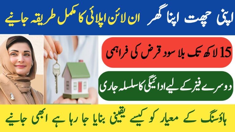 Apni Chat Apna Ghar Scheme 2025 Online Application & Latest Updates, ehsasapnaghar.com