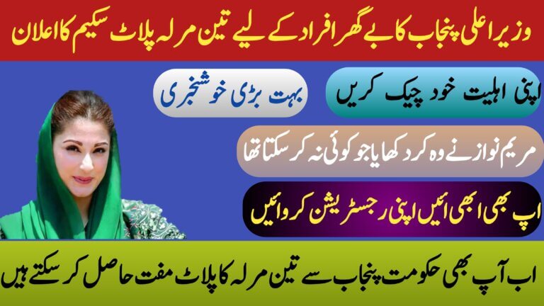 CM Punjab Free 3 Marla Plot Scheme for Needy Families, ehsasapnaghar.com